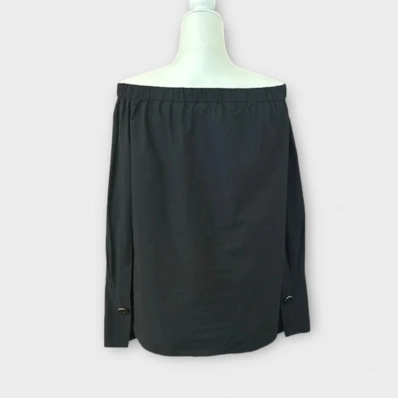 Zara Black Off the Shoulder Button Cuff Long Sleeve Blouse M - Picture 10 of 10
